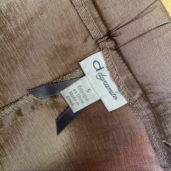 NEW Dynamite Strapless Tiered Bodycon Cocktail Mini Dress Metallic Brown Size 5 - Picture 2 of 8